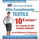 Carrefour - 10 euros pour 30 d'achats en textile