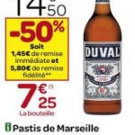 Pastis Duval a 7,50 euros la bouteille