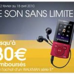 20 ou 30 euros de remboursement sur Walkman Sony Serie E