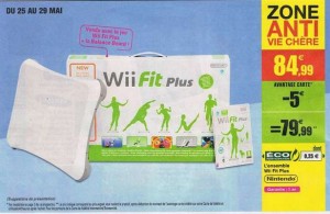 Wii fit plus à moins de 75 euros le 27 mai chez intermarché