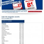 8 euros de bon d'achat pour 80 dans les Carrefour ouverts le 27/11