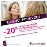 Marionnaud : 20 pourcent de remise ( 100 euros d'achats mini)