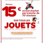 Carrefour : 15 euros par tranche de 75 euros d'achats en jouets du 2 au 4 decembre