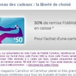 35  euros la carte itunes valant 50 euros chez carrefour du 15 au 18 decembre