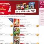 le deuxieme dvd disney à moitié prix chez cultura : 2 dvd pour 22.50 euros livraison incluse