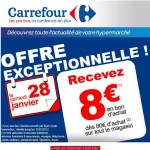 28 janvier dans les hyper carrefour :   un bon d'achat de 8 euros offerts pour 80 euros d'achats 