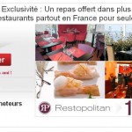 2 euros pour avoir un repas offert pour un repas acheté dans un restaurant parmis 450 en France