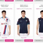 Maillot de foot OM , Olympique Lyonnais à 22 euros ..