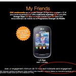 Mobile LG EGO T530 citizy qui revient à 19 euros en prepayé mobicarte