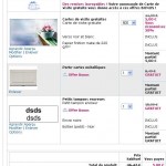 5 euros port inclu les 500 cartes de visites + porte carte + tampon encreur