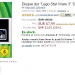 Moins de 68 euros le disque dur 320go pour xbox360 slim et avec le jeu lego star wars 3 en prime