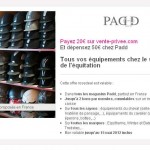 20 euros le bon d'achat de 50 valables dans les magasins d'articles d'equitation PADD