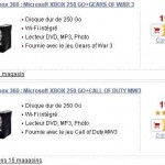 Xbox360 250Go + jeu à 199 euros port inclu