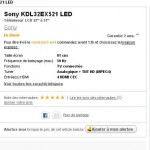 355 euros port inclu la tv LED sony KDL32EX521 , tv connectée