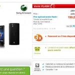 Smartphone Xperia Ray qui revient à moins de 150 euros (vente flash jusqu'à 18 heures le 13/04)