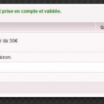 15 euros le bon d'achat de 30 valable chez auchan ( à partir du 22/05 )