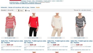 haut femmes à 3 euros port inclu