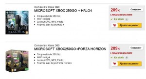 pack xbox360 250go + jeu halo4 ou forza horizon