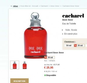 Amor-amor-cacharel soldes parfums douglas