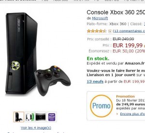 console xbox360 avec disque dur 250go