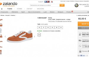 les memes baskets femmes sont à 60 euros sur zalando