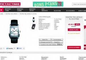 cette montre ted lapidus est à 48 euros sur tictactime
