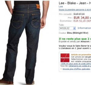 jeans lee pour hommes
