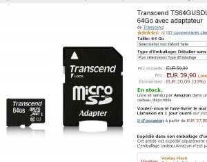 carte mémoire micro sd