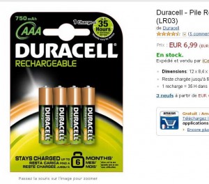 piles aaa duracel rechargeable