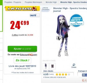 poupée monster high spectra