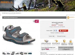 ces memes sandales merrell pour enfants sont aussi en solde sur spartoo mais à 28 euros