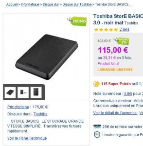 toshiba disque dur 2to usb3 2.5 pouces