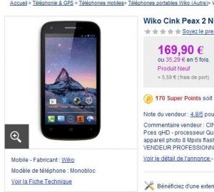 Vitre Tactile noir + LCD WIKO SUNSET