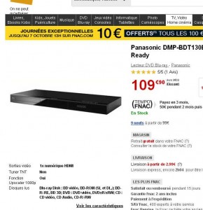 sur le site de la fnac, il est vendu à 110 euros