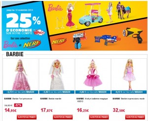 auchan.fr jouets nerf et barbie
