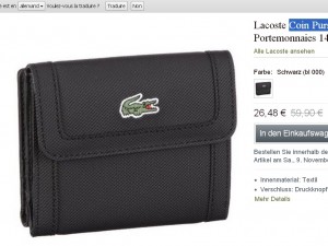 lacoste porte feuille