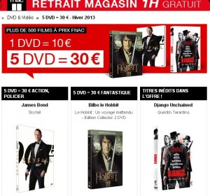 5 dvd pour 30 euros