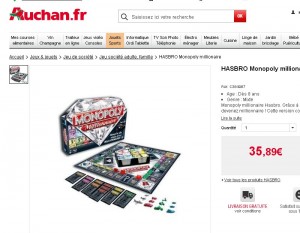 chez auchan le monopoly millionaires est vendu 35 euros