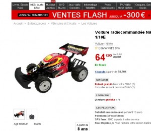 sur la fnac , vendue plus du double