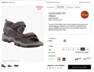 galapagos sandales hommes