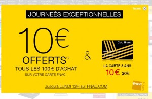 fnac 10 euros offerts