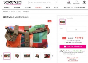 ce meme sac desigual est vendu presque deux fois plus cher sur sarenza