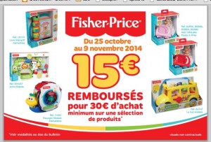 fisher-price-15-euros-rembourse-30-achat