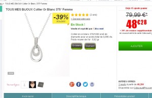 collier or blanc
