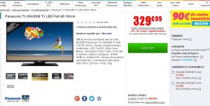 Bon plan tv : panasonic 39 pouces 100hz à 240 euros