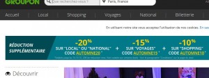 code de réduction groupon