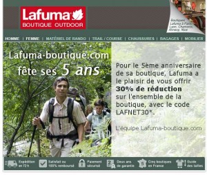 Lafuma .. 30% de remise jusqu’au 6 juin