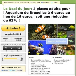 2 entrées pour l’aquarium de Bruxelles à 6 euros