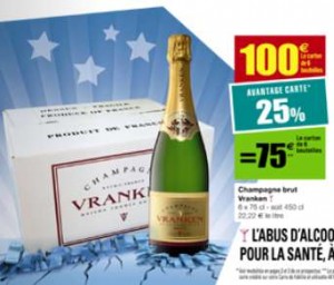 Champagne Vranken à 8 euros 33 la bouteille