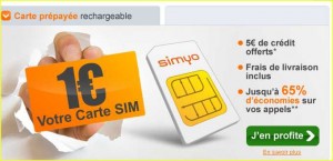 1 euro la puce sim sans engagement incluant 5 euros (1 euro immediat) de communications à 0.19 la minute